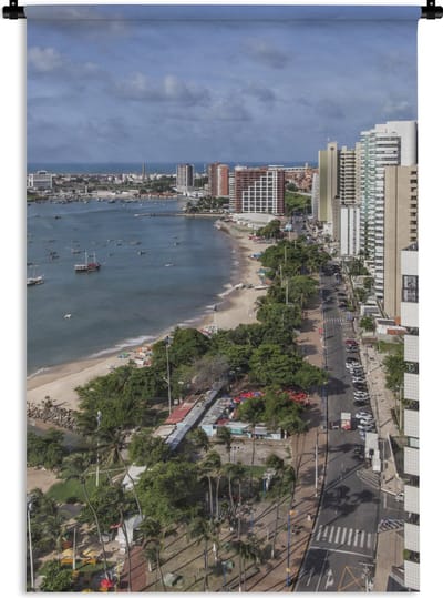 Wandkleed Fortaleza - Uitzicht op de kust van Fortaleza in Brazilië Wandkleed katoen 60x90 cm - Wandtapijt met foto