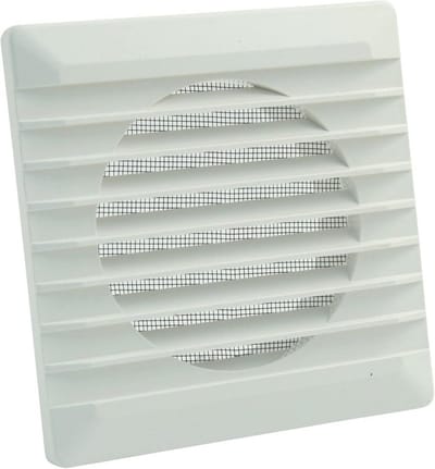 Ventilatierooster met Vliegengaas voor Buisdiameter 100 mm Wit