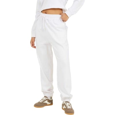 Brave Soul Dames/Dames Joggingbroek met wijde pijpen (Wit)