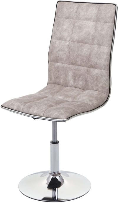 Eetkamerstoel MCW-C41, stoel keukenstoel, in hoogte verstelbaar draaibaar, stof/textiel MVG-gecertificeerd ~ vintage grijs