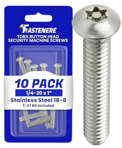 Veiligheidsmachineschroeven Torx, 1/4-20 inch (10 stuks) roestvrij staal - Diefstalbestendig en sabotagebestendig