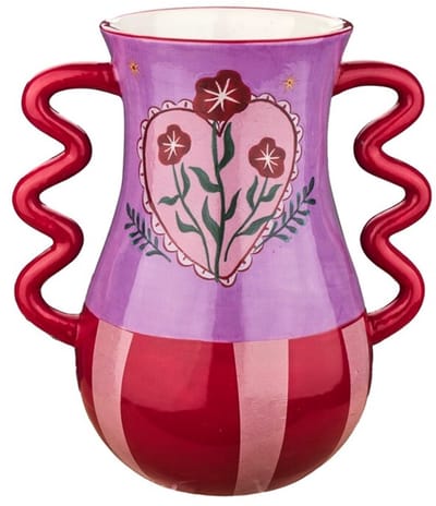 Aardewerk vaas floral