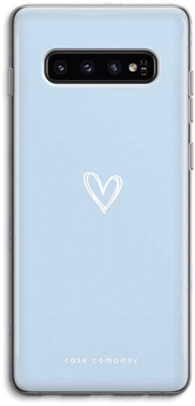 Case Company® - Hoesje geschikt voor Samsung Galaxy S10 4G hoesje - Klein Hart Blauw - Soft Cover Telefoonhoesje - Bescherming aan alle Kanten en Schermrand