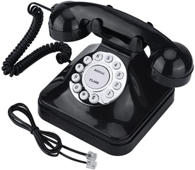 Dailygoods- Huistelefoon Vintage Look - Retro Telefoon - Antislip Sokkel - Multifunctioneel - Eenvoudig te Bedienen - Campana-Ring