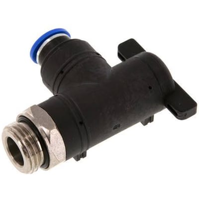 10 mm - G1/2'' Kunststof/Messing L-stuk 2-Weg Kogelkraan