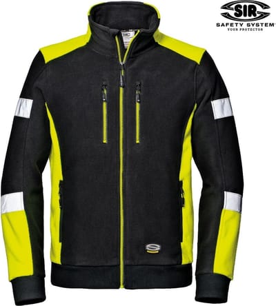 SIR SAFETY COMFORT Hi Vis Reflecterend Microfleece Rits Werktrui HEREN Veiligheidstrui Zwart Geel - Ademend - Fleece