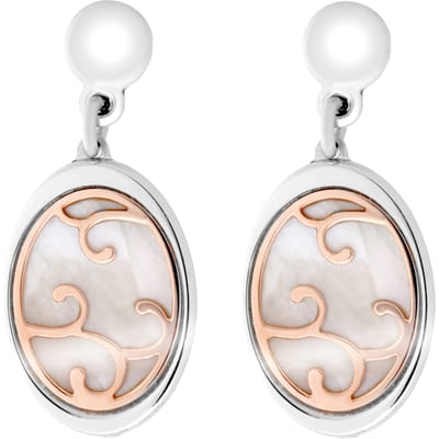 Orphelia 'Jarina' Dames 925 Sterling Zilver Oorbellen - Zilver/Roze ZO-7165