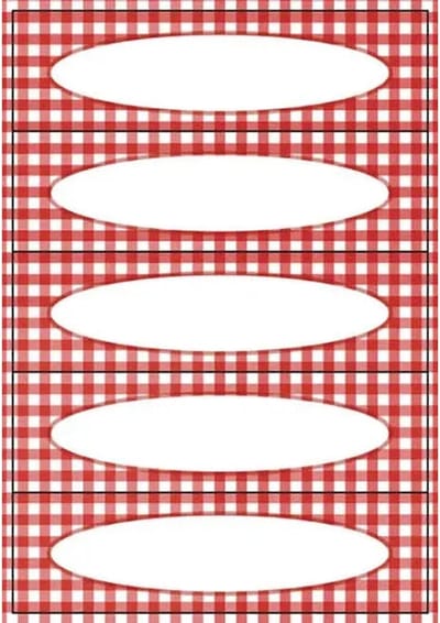 Etiket herma 3639 keuken ruit rood | 10 stuks