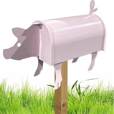 Brievenbus Dier - Postvak Decoratie - Buiten Ontvangst - Waterdicht Metaal - 26.7B x 16.4H cm - Pig Mailbox