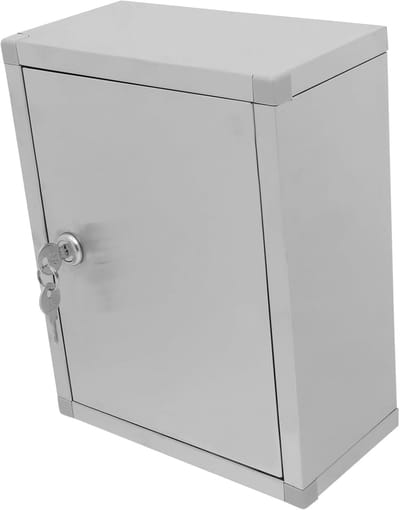 Ideeënbus met slot - Suggestiebox Klachtenbox - Veilig berichten ontvangen - Wandmontage binnen buiten - 27x21cm - Zilver