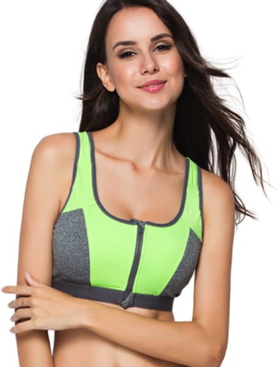 Clip & Zip Sport beha - Running - HIIT - Crossfit - groen - L