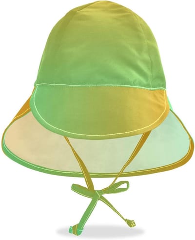 Zonnehoed Peuter - Baby Cap - Bescherming Zomer - Verstelbare Kinband - 2-4 Jaar - Blauw Geel