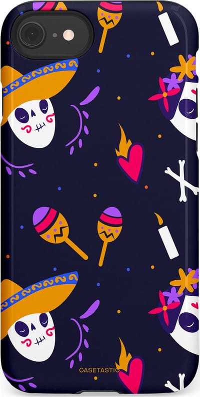 Casetastic Hoesje Geschikt voor Apple iPhone 7/8/SE - Stijlvolle Beschermende Duo-layer Case - Muertos fiësta