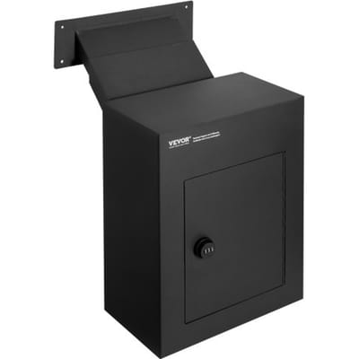 VEVOR Wandbrievenbus, Robuuste stalen inbouwbrievenbus voor muren van 70 tot 200 mm dik, Combinatieslot, Wandbrievenbus 330 x 178 x 430 mm, Zwart