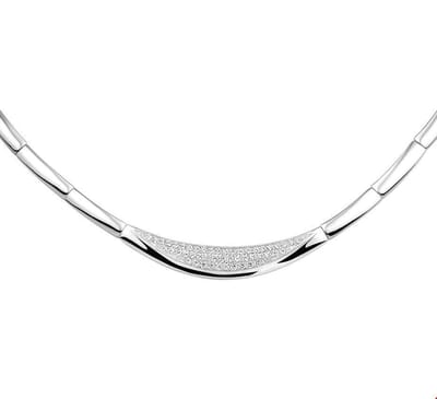 The Jewelry Collection Ketting Zirkonia - Zilver