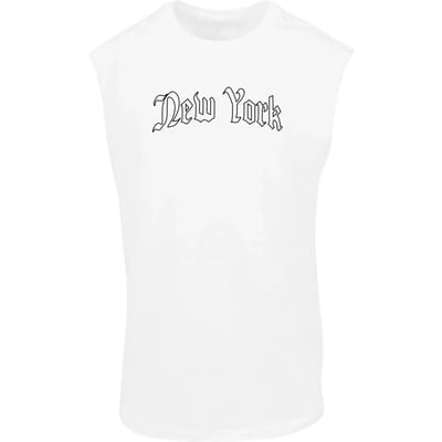 Mister Tee - New York Wording Mouwloos shirt - XXL - Wit