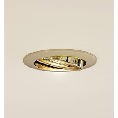 Prios plafond inbouwlamp Fibur, goud, aluminium, Ø 8,2 cm