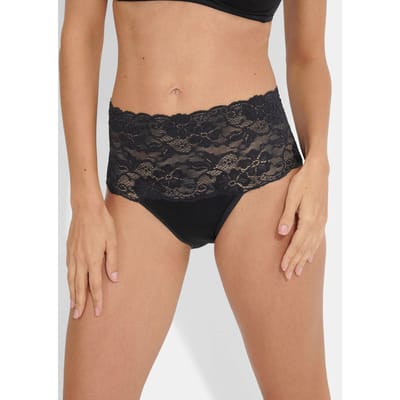Tailleslip van katoen in een set van 2 - zwart - Gr. 38 van Goldner Fashion