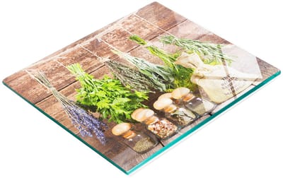 Multifunctionele decoratieve glazen snijplank voor de keuken, geschikt voor kruiden, 60x52 cm