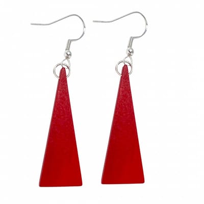 Zilver oorbellen Rood hout Saheli zilverkleur - Charme Bijoux