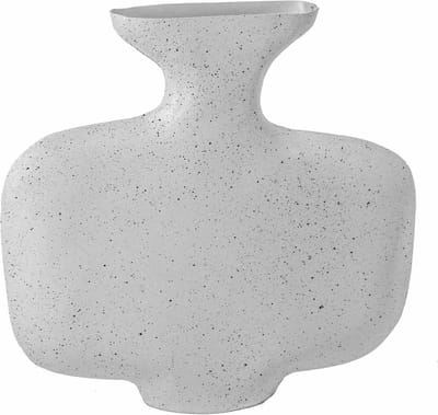 HomeBound by KY | Metalen vaas wit dots | 15,5x31x30 | metalen bloemenvaas wit met dots
