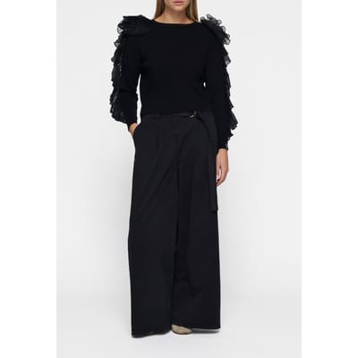 10DAYS Wide Leg Pants Twill Black Maat: XS | Pantalons Outlet | Dames | Zwart