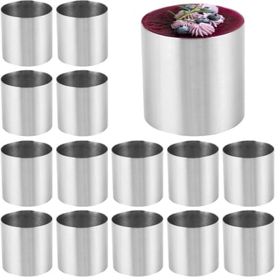 15-delige dessertringen Ø 5 cm - Ringen set van roestvrij staal voor het serveren van taarten, gebak en desserts - Ideaal voor professionele bakkerijen en thuisgebruik