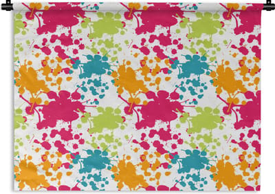 Wandkleed - Wanddoek - Patronen - Verf - Regenboog - 120x90 cm - Wandtapijt