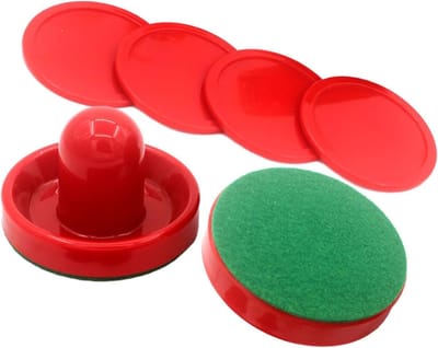 Airhockey Accessoires - Paddles en Pucks - Tafelspel Spelen - Duurzaam Kunststof - Set van 4 - Groen