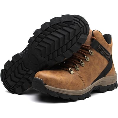 Chaussures de sécurité Homme Baskets Légères Embout Acier Chaussures Anti-écrasement Anti-perforation Chaussures de Travail de Sécurité Bottes de Protection Chaussures de Travail 41 marron
