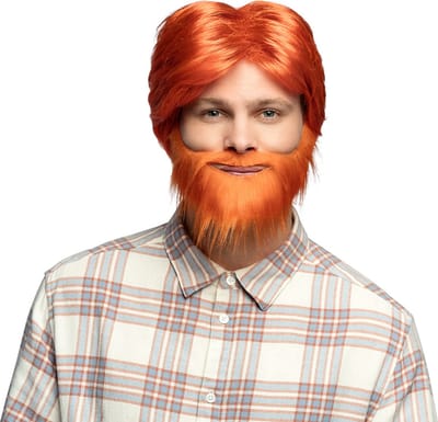Boland - Pruik Dude oranje Oranje - Steil - Kort - Mannen - - Koningsdag - Holland - Supporter