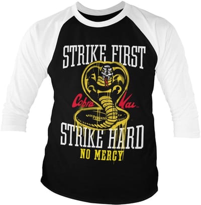 Cobra Kai Strike First Strike Hard No Mercy BaseT-shirt met 3/4-mouwen SP-19-CK001-H41-4