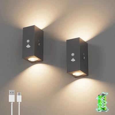 Batterij Wandlamp met Bewegingsmelder - Draadloze Aluminium Verlichting voor Binnengebruik