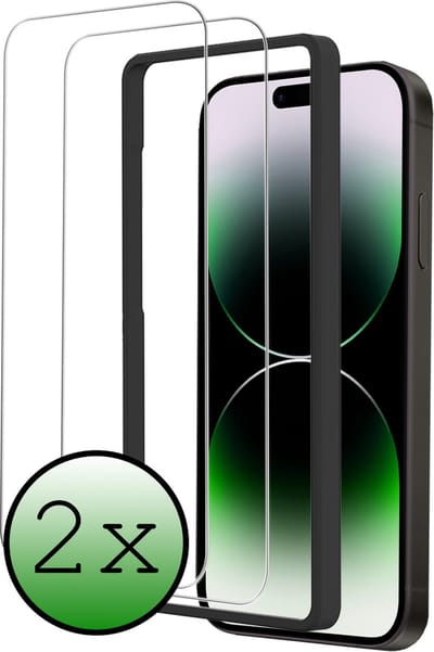Screenprotector - 2 Stuks Geschikt voor Apple iPhone 14 - Met Installatie Frame - Beschermglas - Gehard Glas - Tempered Glass - Screen Protector