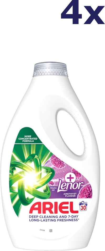 4x Ariël Liquid - 30sc1.35L - amethyst flower wasmiddel