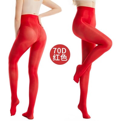 Vormende Panty's Gymnastieksokken Aerobics Glanzende Sokken Grensoverschrijdend Europese en Amerikaanse Grote Maat XXL 7 Reflecterend XL(65-85kg) red