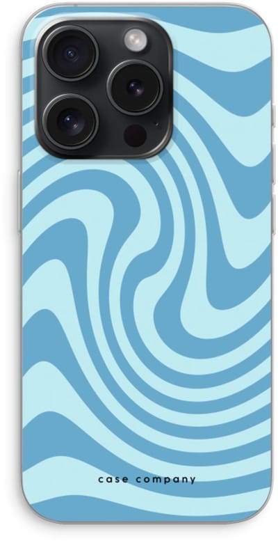 Case Company® - Hoesje geschikt voor iPhone 15 Pro hoesje - Swirl Blauw - Soft Cover Telefoonhoesje - Bescherming aan alle Kanten en Schermrand