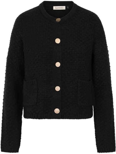 Banned - Victoria Wool Mix Cardigan - M - Zwart