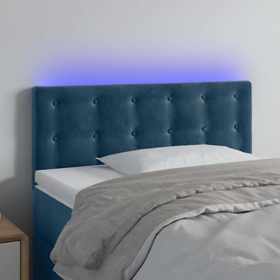 vidaXL - Hoofdbord - LED - 80x5x78/88 - cm - fluweel - donkerblauw