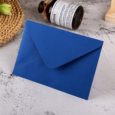 Verpakking van 50 mini-enveloppen van kraftpapier – klein formaat 16x11 cm, perfect voor visitekaartjes, cadeaus, zaadpakketjes, sieraden en kleine aandenkens, Koningsblauw