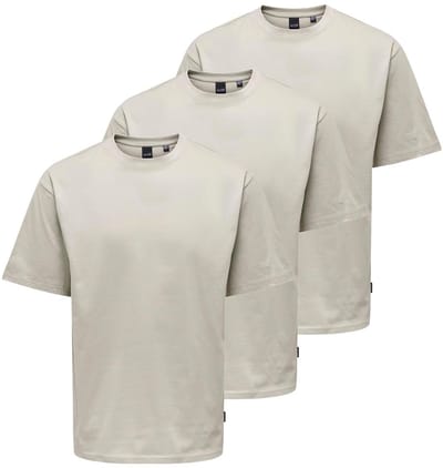 Only & Sons Heren t-shirt 3 pack Onsfred