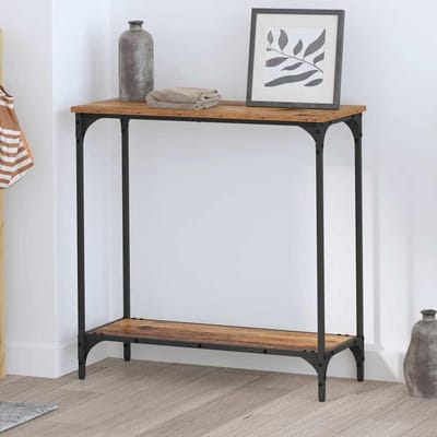 Smalle consoletafel - Houten bijzettafel - Decoratie presenteren - Verstelbare poten - 75 x 305 x 75 cm - Zwart