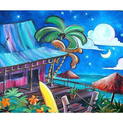 Bricolage 5D diamant peinture  maison de bord de mer  point de croix diamant broderie diamant mosaïque 20X30CM blue