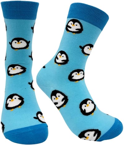 Tutti Footi - Vrolijke Pinguin Sokken Blauw - Zuid pool/Antartica/Dieren/Vogels - Maat 36/41