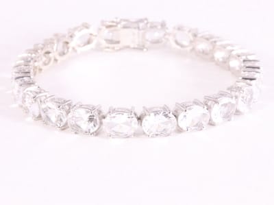 Zilveren tennisarmband met bergkristal