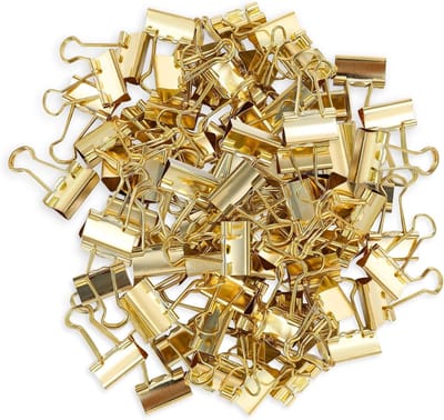80 Stuks Vouwklemmen 19mm Gouden Klemmen voor Papier, Kantoor en Huishoudelijk Gebruik - Multifunctionele Bindclips en Metalen Clips
