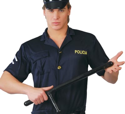 Wapenstok politie verkleed speelgoed - zwart - 60 cm - carnaval - agenten accessoires