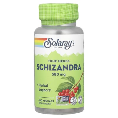 Solaray, True Herbs, Schisandra chinensis, 580mg, 100 plantaardige capsules