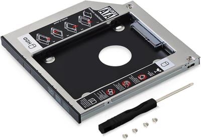 Harde Schijf Caddy - Adapter Behuizing - Extra Opslag - Draagbaar Aluminium - 9.5mm Dikte - Zilver