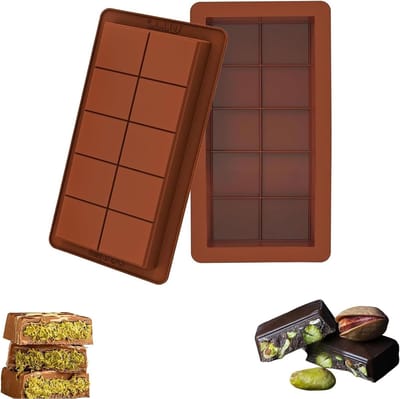 Herbruikbare siliconen chocoladevormen met 10 groeven voor chocoladeplaten, energierepen en desserts